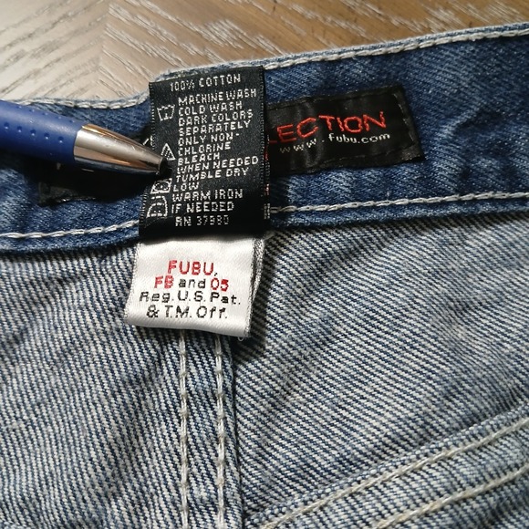 FubuThe Collection Men's Jeans40x34Cargo Pocket HammerLoop HipHop Baggy Wide Leg - Picture 5 of 16